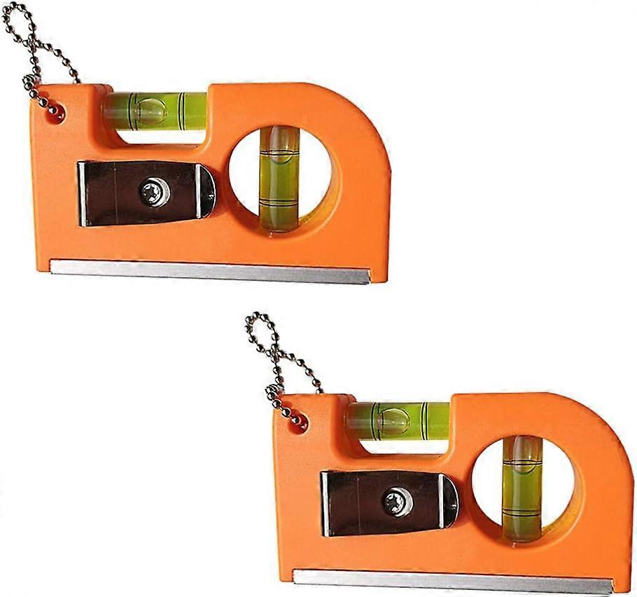Magnetic Small Pocket Level Tool Zipper Level Mini Balancing Calibrator Precision Level(2pcs, orange)