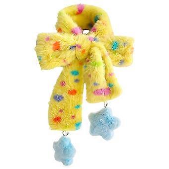 Écharpe en peluche pour temps froid à pois multicolores, cache-oreilles décoratifs multicolores conçus pour le cou ou les oreilles