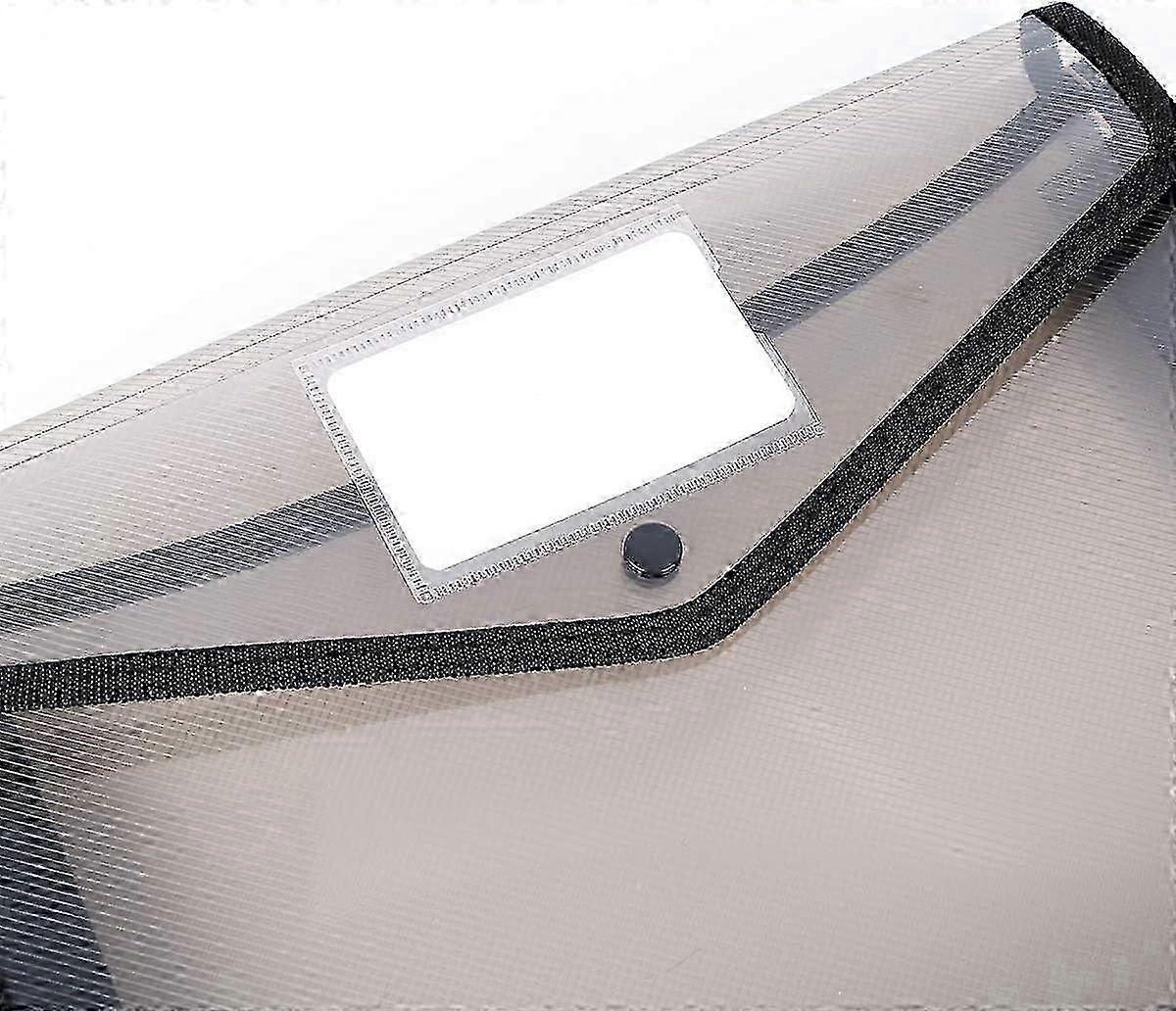 A4 Plastic Wallet Folder Poly Pockets Envelope,5 Pack File Folders with Button Closure, Waterproof