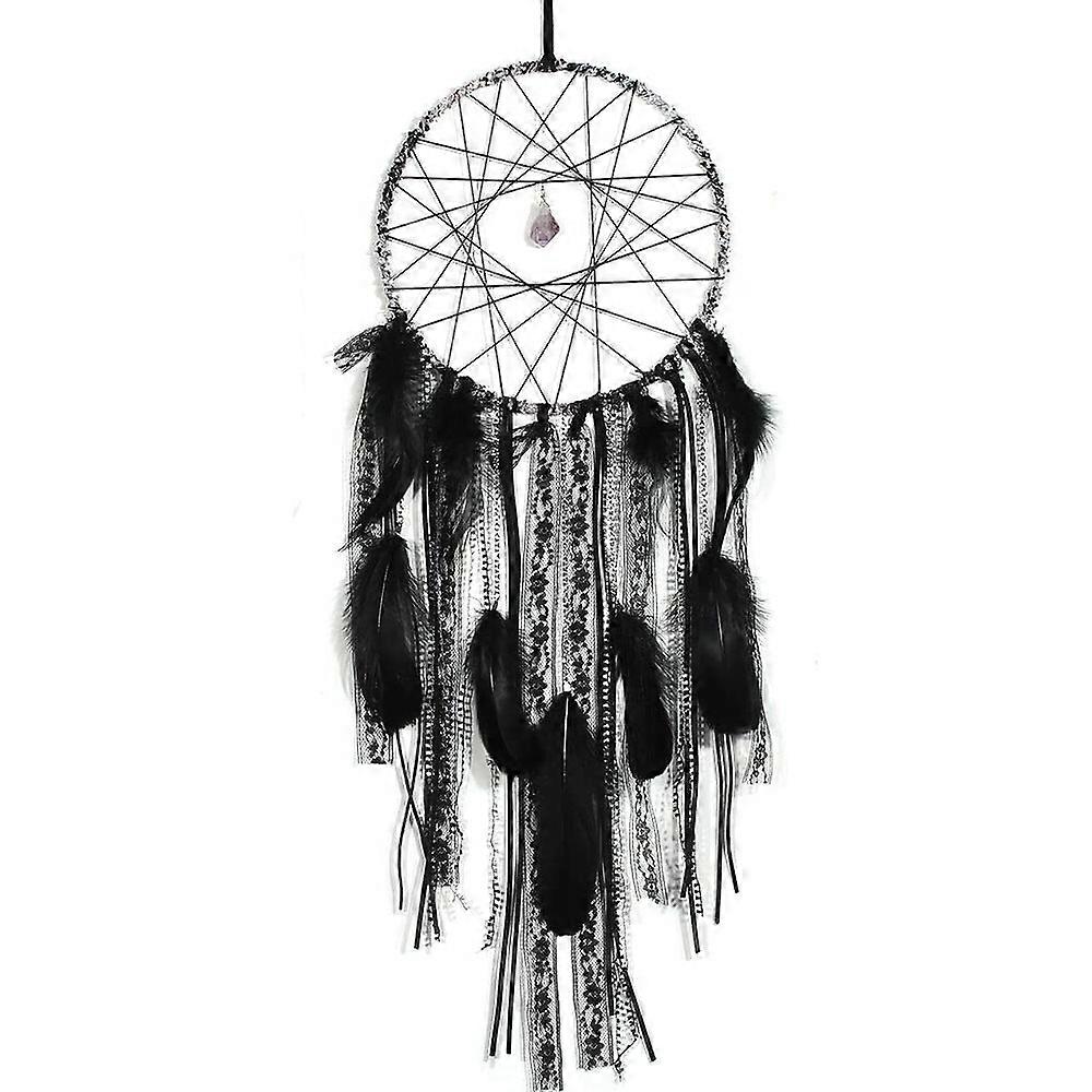 Boho Amethyst Dream Catcher Wall Accent