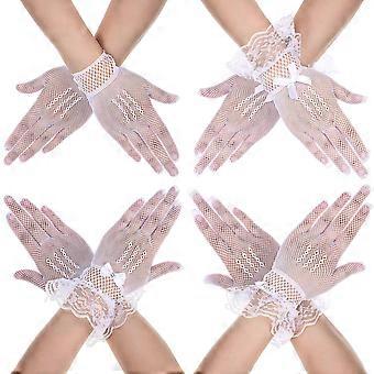 Luvas de renda para noivas, luvas femininas para uso em casamentos, pacote com 24 pares.