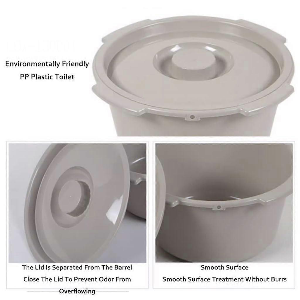 Commode Bucket Replacement Size A with Leakproof Lid, Durable Plastic Chamber Pot for Elderly