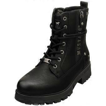 Mustang Shoes Side Zeep Heel Womens Ankle Boots in Black