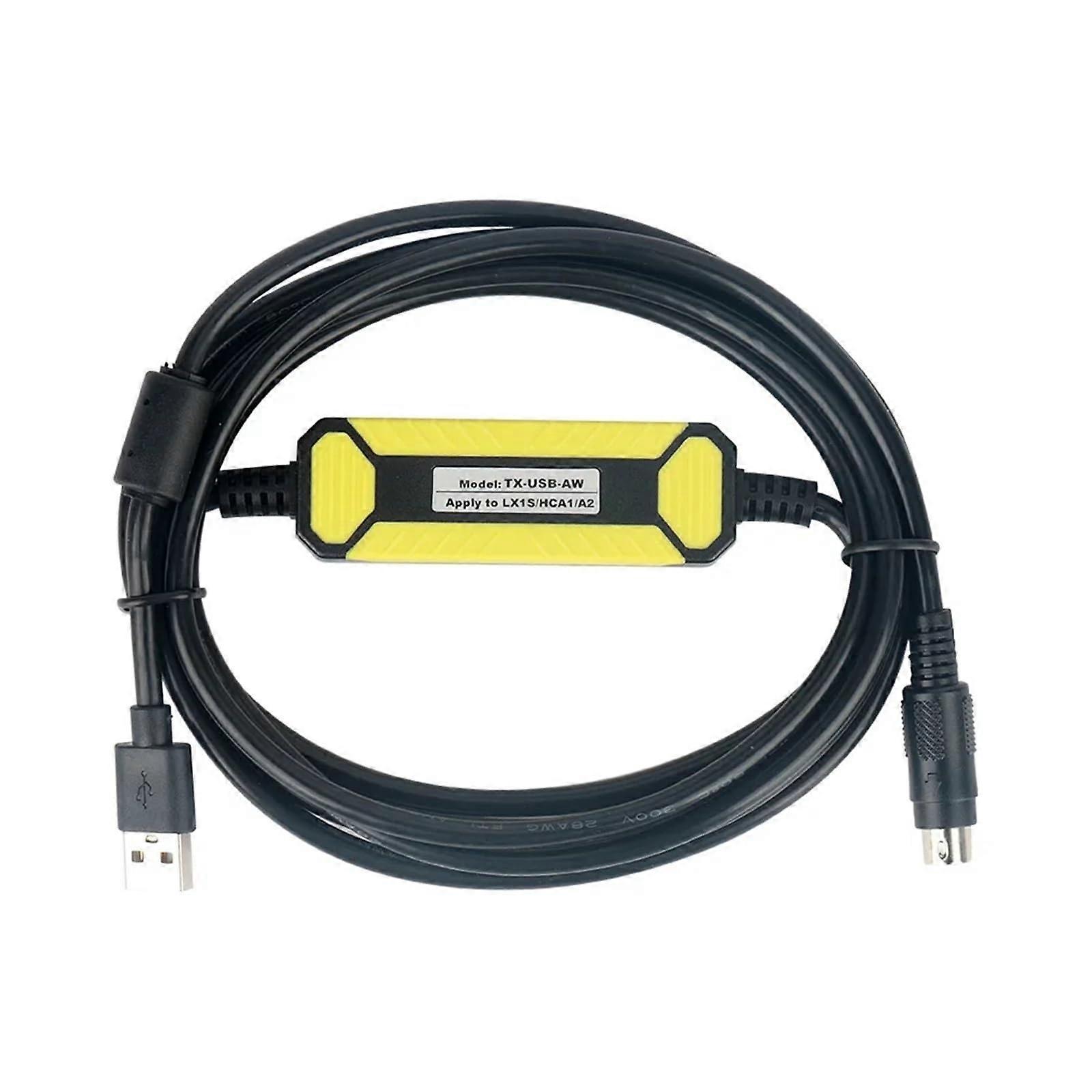 TXUSBAW USB PLC Programming Cable for LS LX1N HCA8 HCA1 A1 A2 PLC, Solid Copper Core for Stable Signal