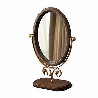 Wooden Frame Desktop Mirror Decorative Vintage Design Dressing Table Mirror