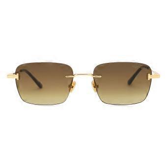 Tom Ford FT1354 JAKE-02 30F Rimless Shiny Deep Gold Unisex Rectangle Sunglasses UV3 Original
