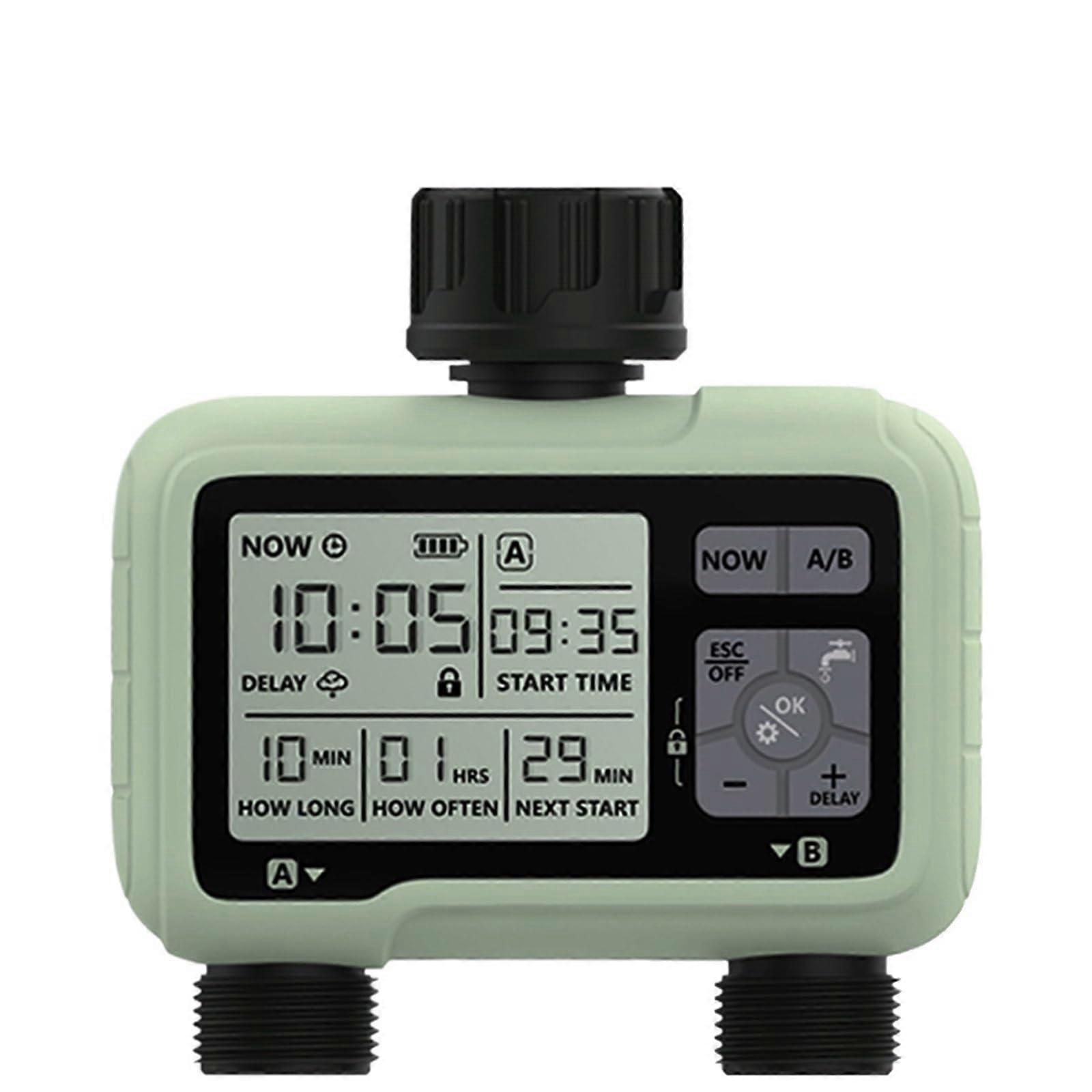 HCT326 Dual Zone Water Timer for Garden Hose, Automatic Irrigation Controller with Adjustable Schedule