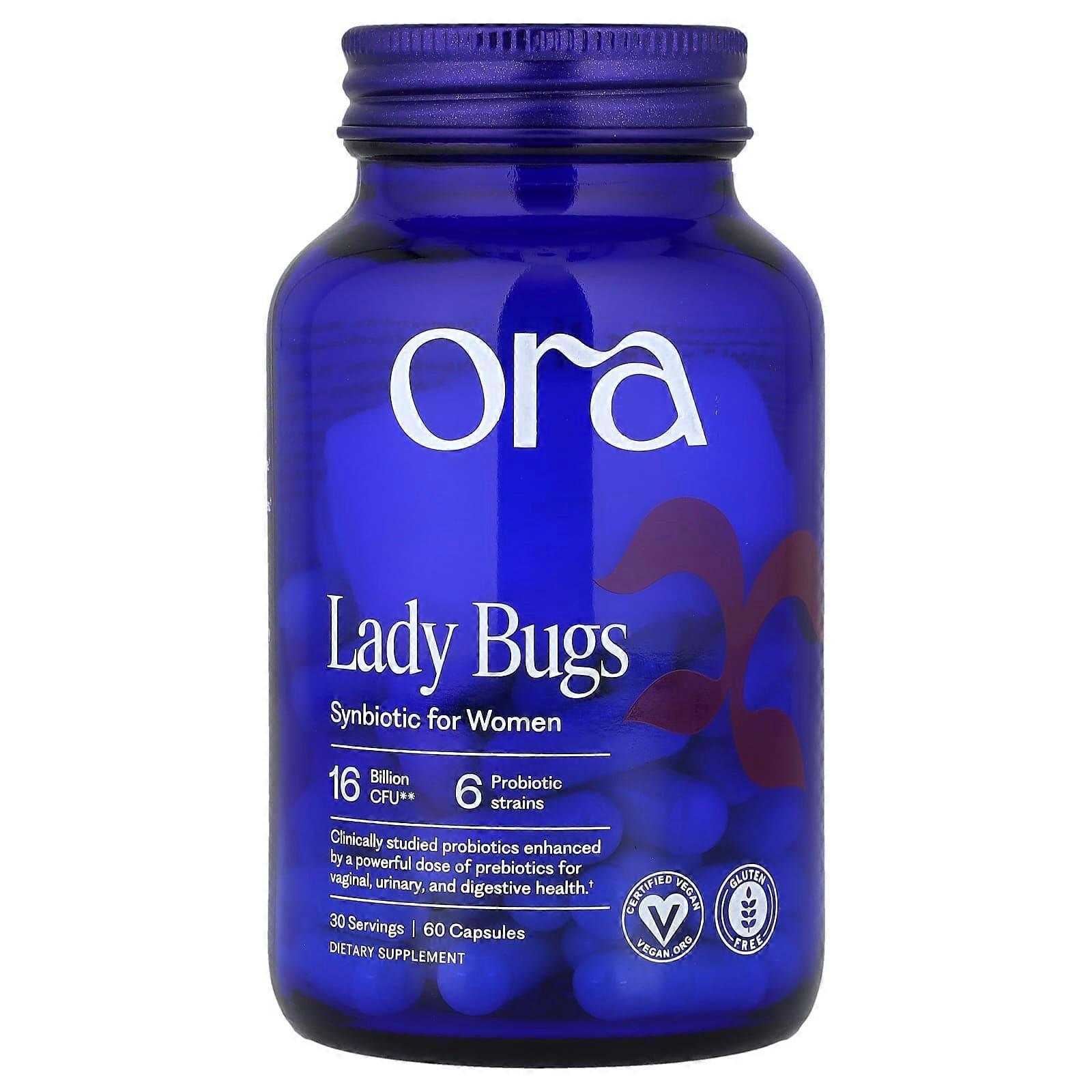 Ora, Lady Bugs, Women's Probiotic & Prebiotic Supplement, 60 Capsules