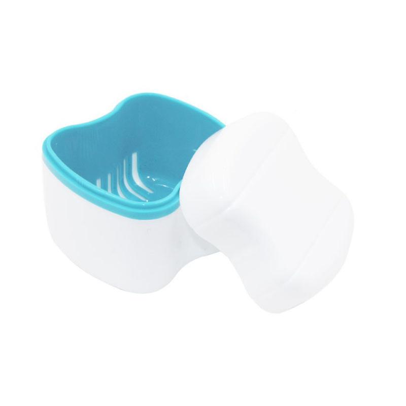 Braces, Denture Box Denture Storage Container For Soaking And Cleaning Dentures, Home And Travel Use (1pcs-blue