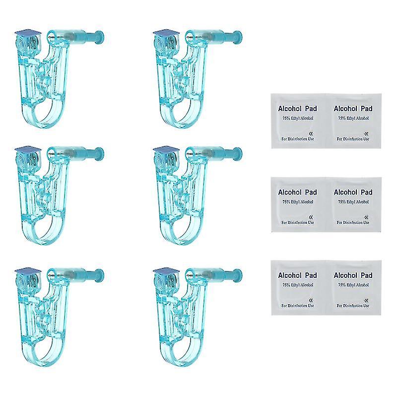 4.1X3.5cm Assorted Color Piercing Needles 6 Sets Self Piercing Tool Painless Piercing Tool Ear Pierc