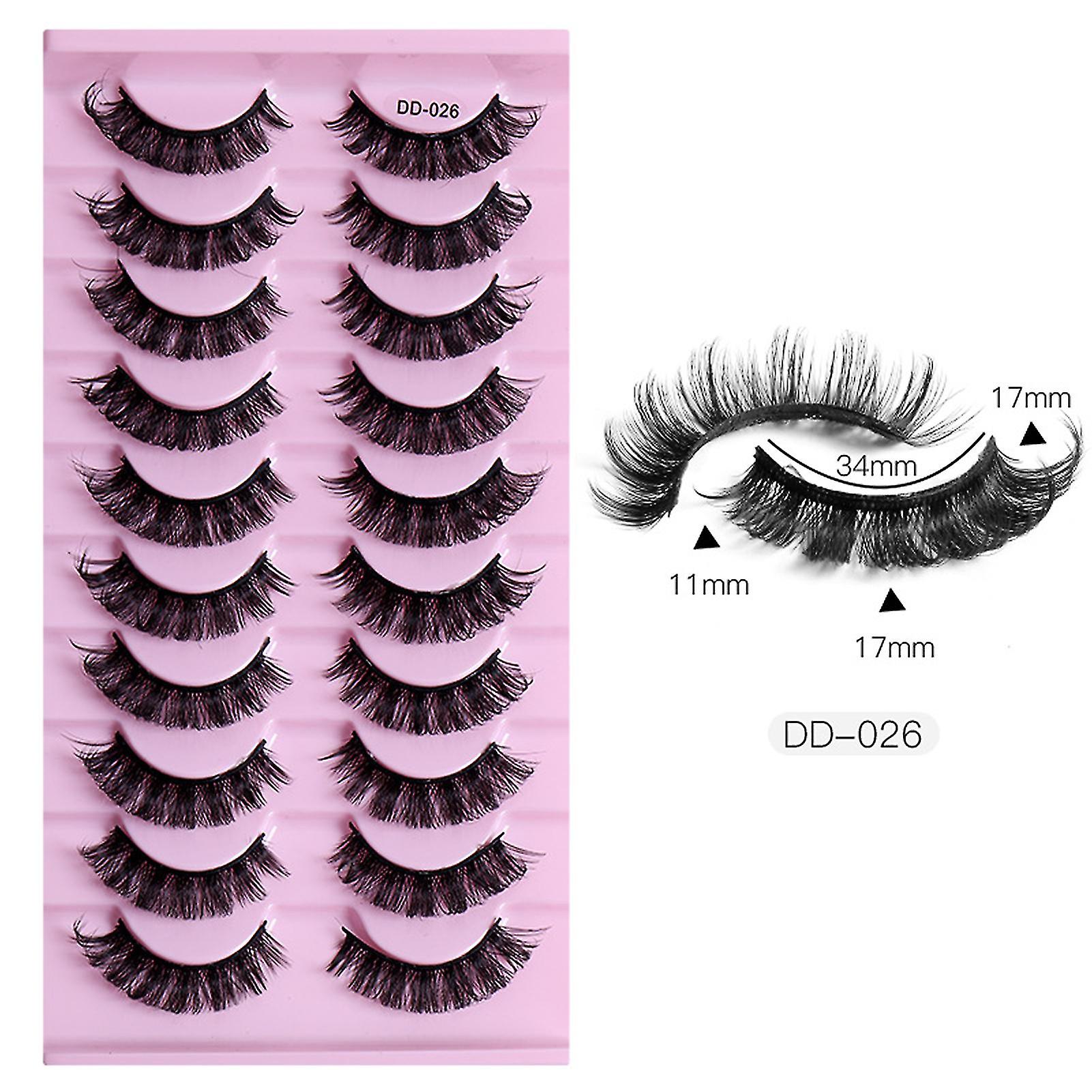 10 Pairs Simulation False Eyelashes Multilayered Bushy Curling Up Lashes