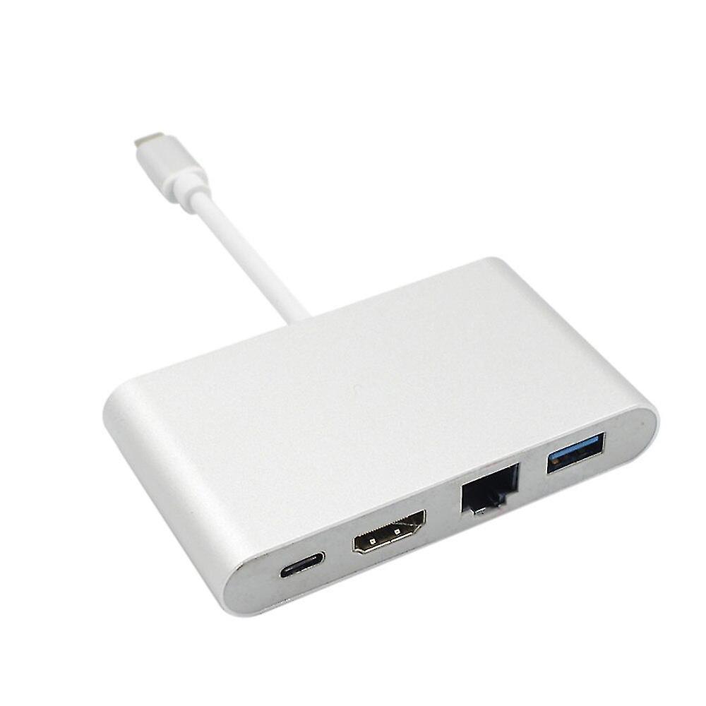 USB Type C To Hdmi 4k+ gigabbit Ethernet (rj45-portti)+usb 3.0 Usb 3.1 Type C -sovitin