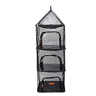 Camping Dry Net 4 Layer Hanging Folding Drying Rack Organizer Collapsible Storage