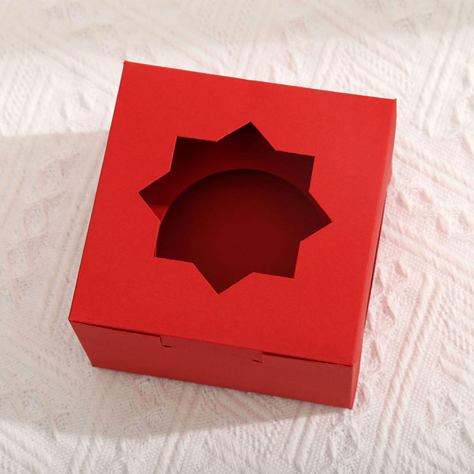 50pcs Valentine's Day Cupcake Boxes Oil-proof With Clear Windows Cupcake Boxes