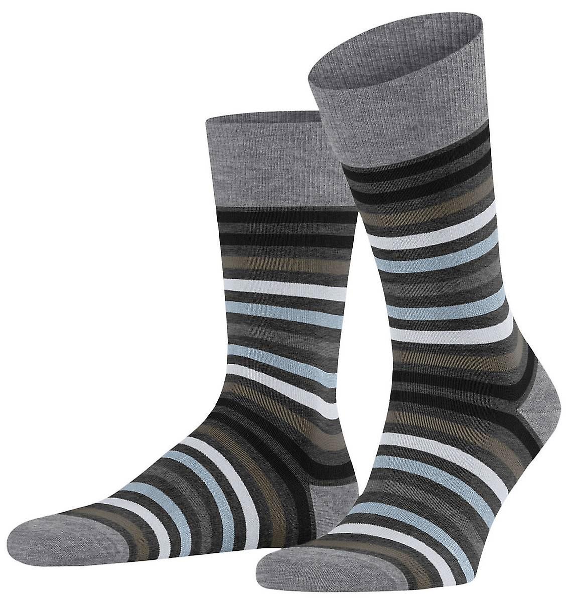 Falke Tinted Stripe Socks - Asphalt Mel Grey