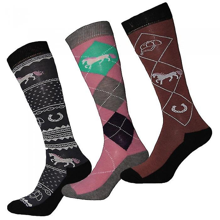 Simply Essentials Womens/Ladies Equestrian Boot Socks (Pack Of 3)