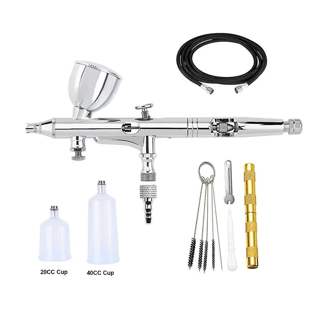 مقبض جيد 185 قلم البخاخة مزدوج العمل غرامة رش بندقية الهواء صمام 1.2M خرطوم جميع المعادن G1 / 8 الإناث 0.3mm الإبر