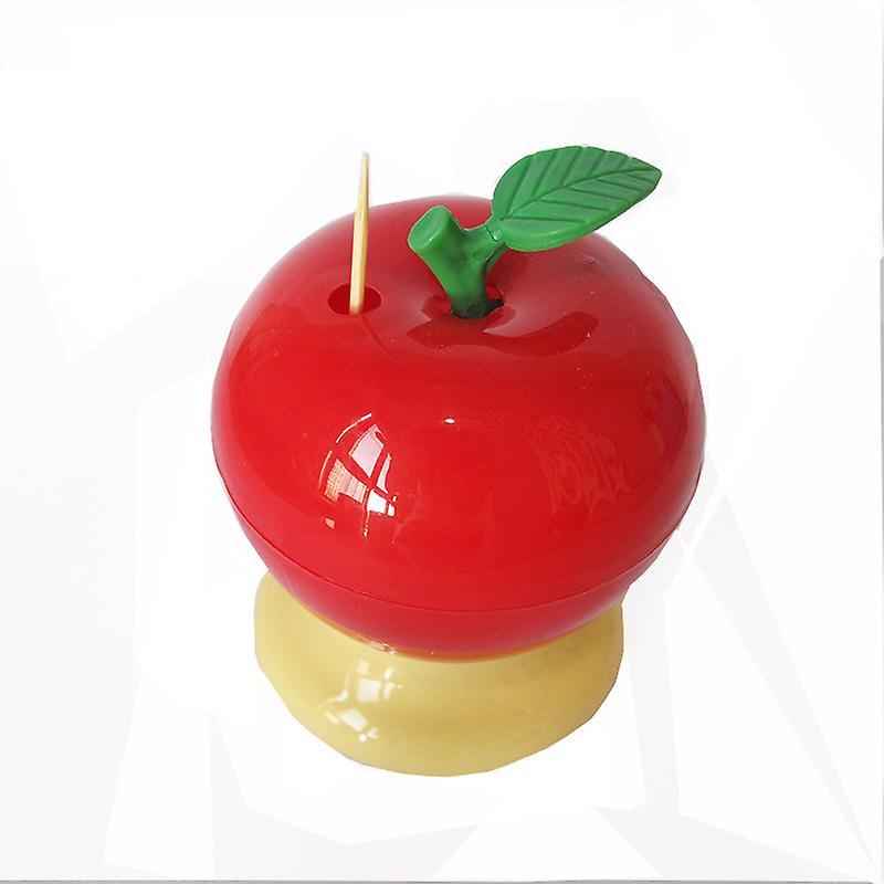 Automatic Toothpick Holder Press Type Fruit Apple Shape Toothpick Box Plastic