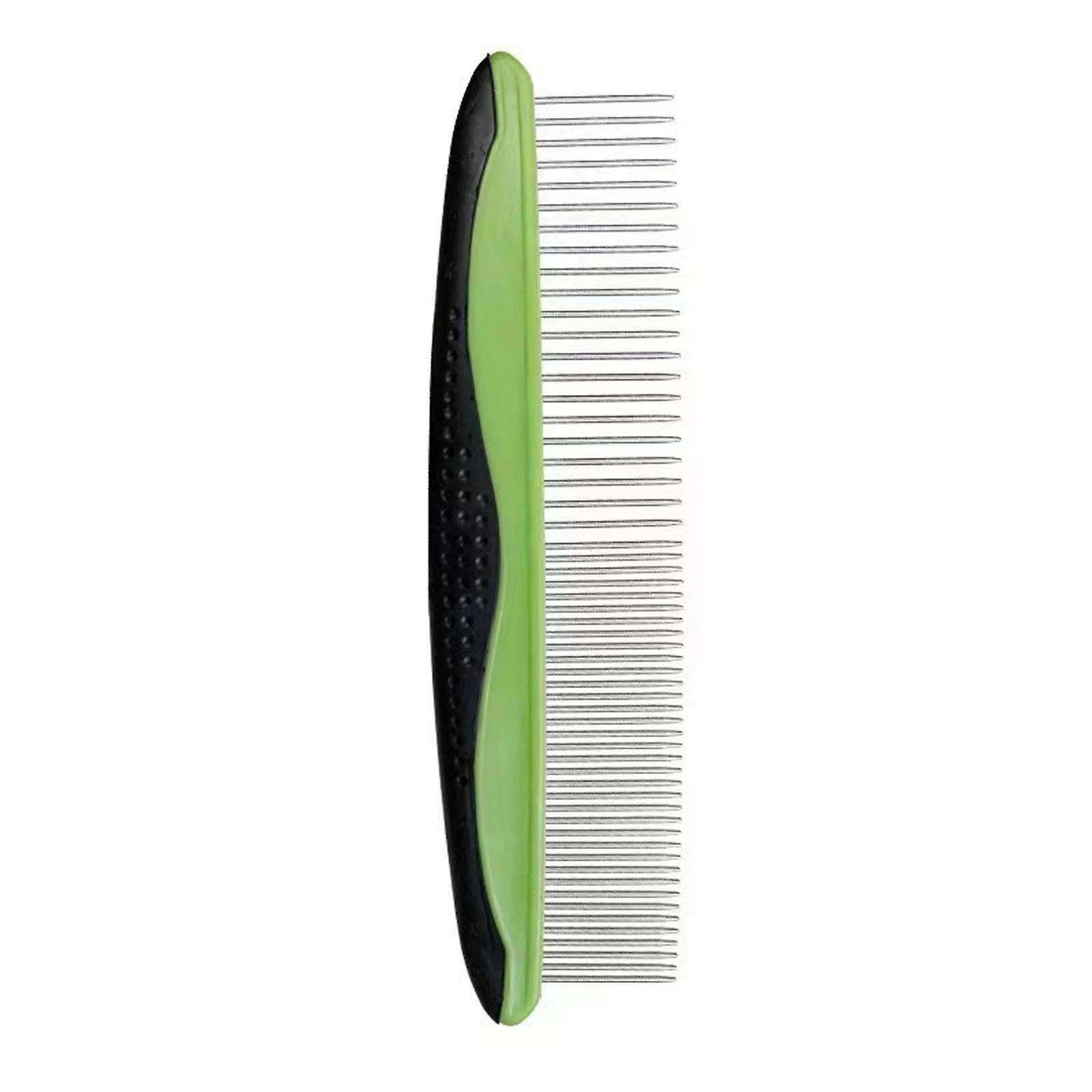 Rounded Teeth Pet Comb with Colorful Handle Anti-Rust Pet Grooming Comb for Removing Hair Knots