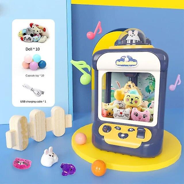 Children's Doll Grabbing Machine Small Household Mini Clip Doll Machine Coin Twisting Candy With Music For Boys And Girls Over 3