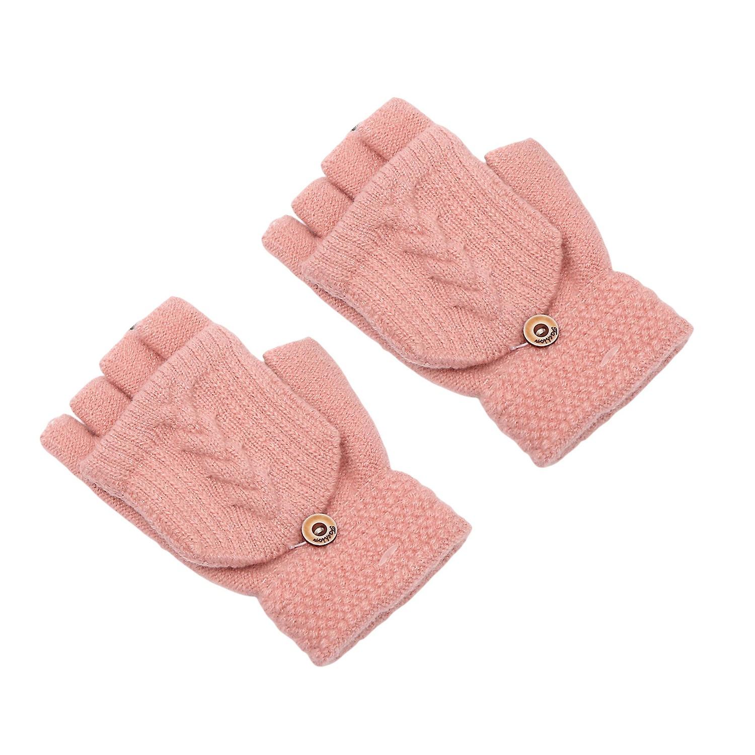 1 Pair Winter Gloves Fine Texture Super Soft Lint-free Button Windproof Keep Warm Covered Winter