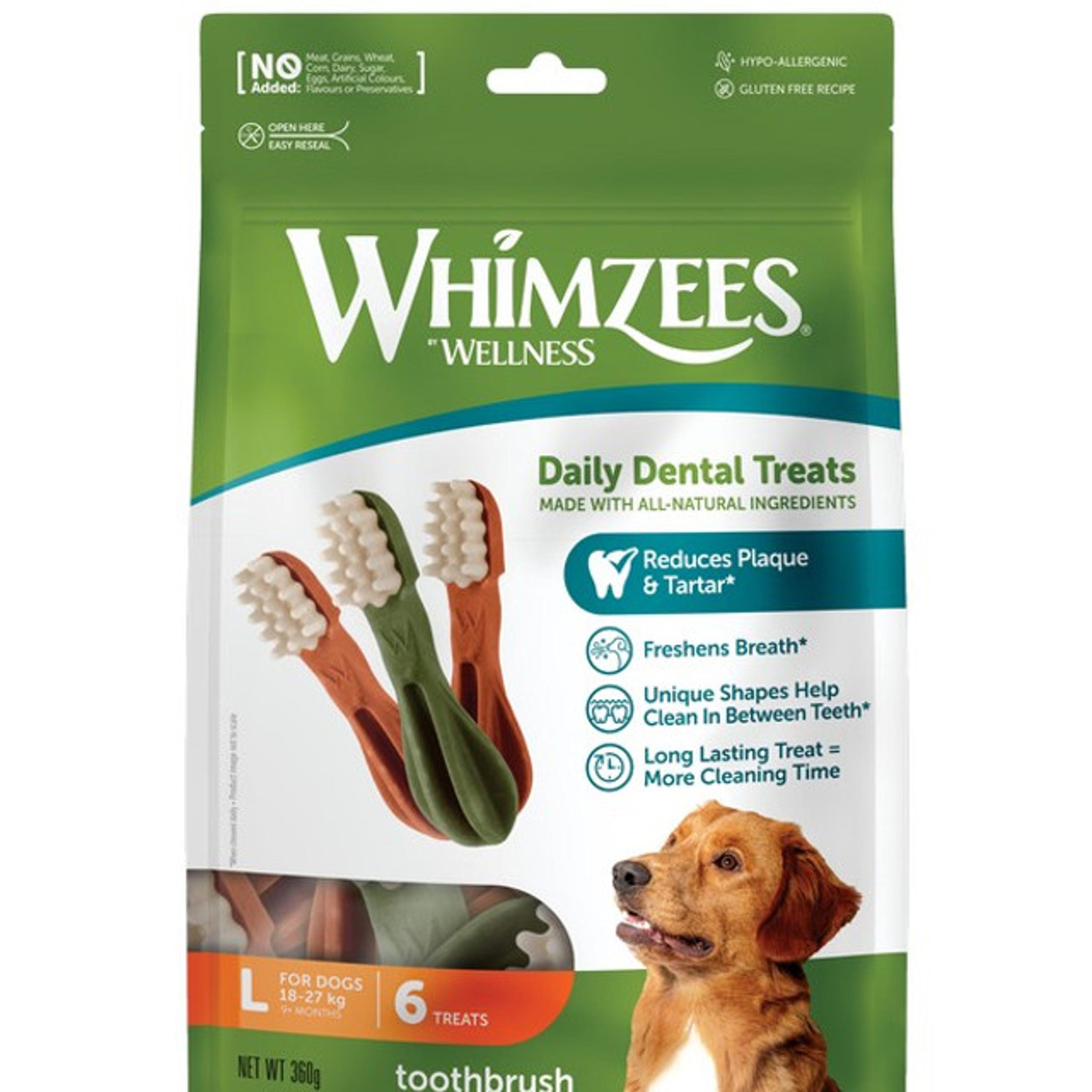 Whimzees Toothbrush Large Dog Treats 150mm (6Pk)