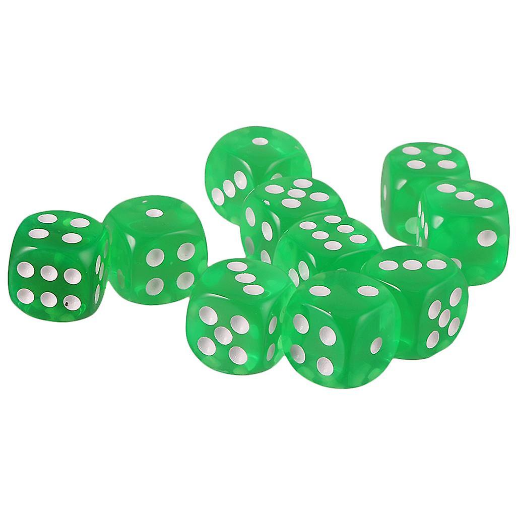 Pack of 10pcs Acrylic Six Sided D6 Dice for D&D TRPG Party Board Game Toys Blue