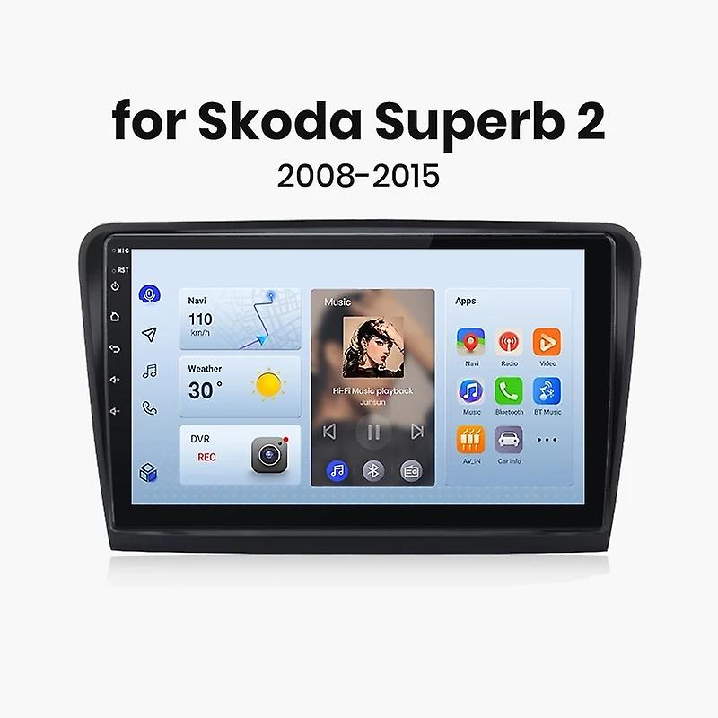 Wireless Carplay Android Auto Car Radio For Skoda Superb 2 2008 2009 2010 2011-2015 Multimedia GPS