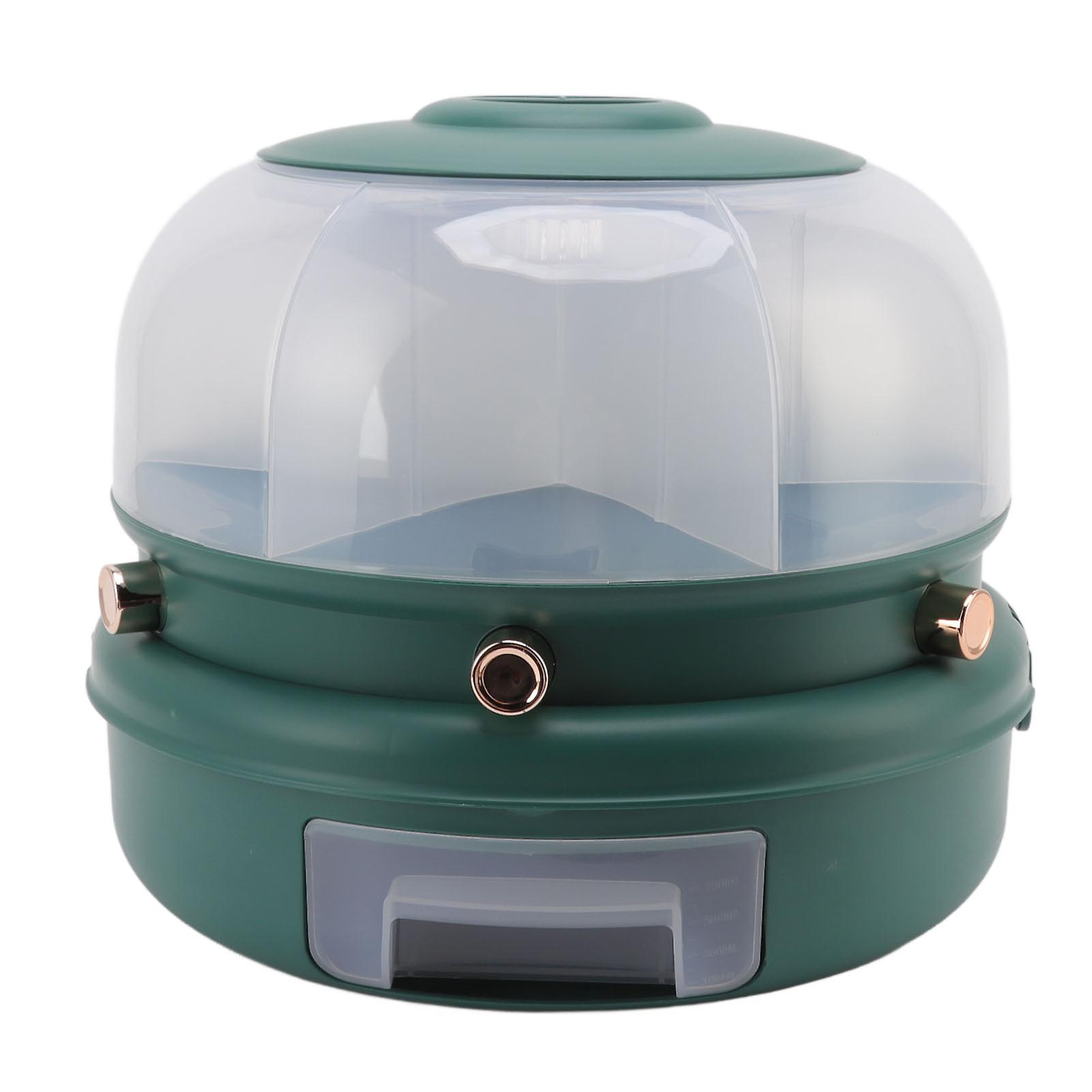 Dark Green Stackable 6-Grid Rotating Rice Dispenser for Kitchens
