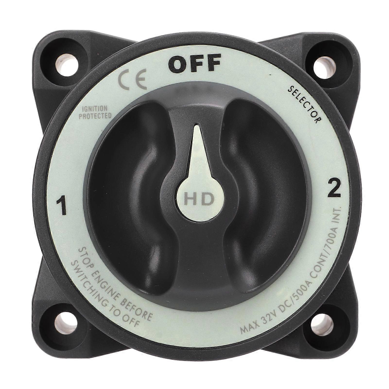 500A 3 Position Battery Disconnect Switch, Power Cut Off Master Switch, IP66 Waterproof Ignition Protection for RV Boat
