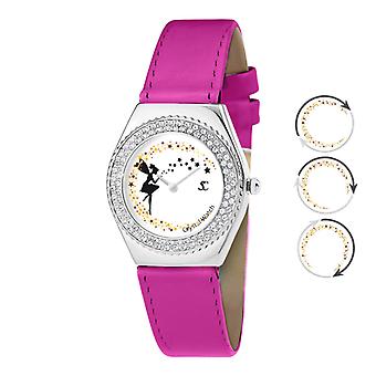 Relógio Feminino So Charm MF316-FEE-FUSHIA - Pulseira de Couro Rosa