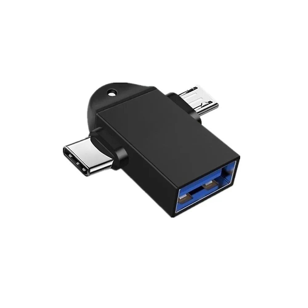في 1 محول OTG USB 3.0 أنثى إلى Micro USB ذكر و USB C ذكر موصل سبائك الألومنيوم محول السفر ل Xiaomi ~ 23743