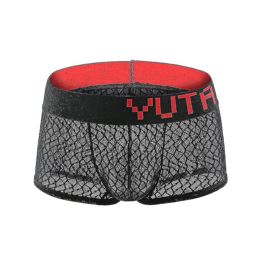 Män Mesh andas boxare briefs underkläder trosor bulge påse kalsonger