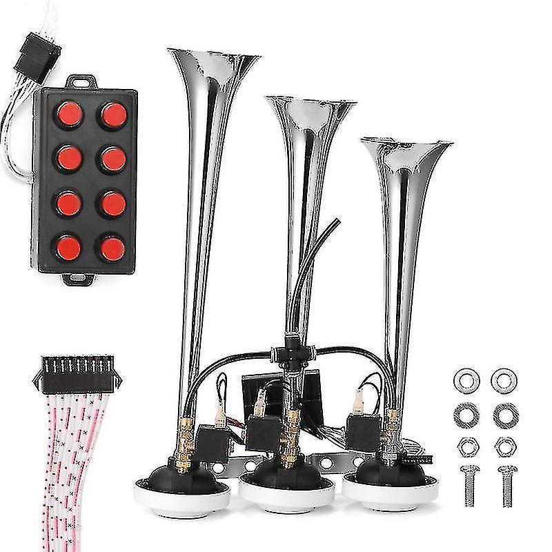 110db Three-tube Horn Car Horn 12.0v/24v Universal Car Horn Loudspeaker Auto Modification Accessory 