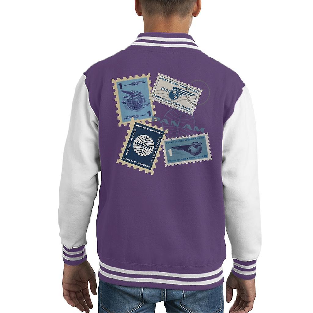 Pan Am Postage Stamps Montage Kid's Varsity Jacket