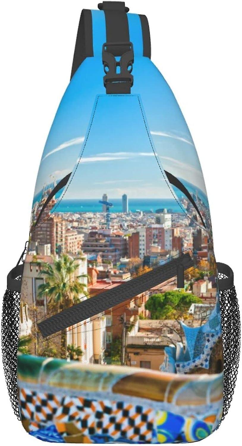 AI01484 Turnul Eiffel Paris imprimat Geantă cu praștie,Rucsac de umăr Pachet de piept Cauzal Crossbody Pachet de zi pentru femei Bărbați Drumeții Călătorii