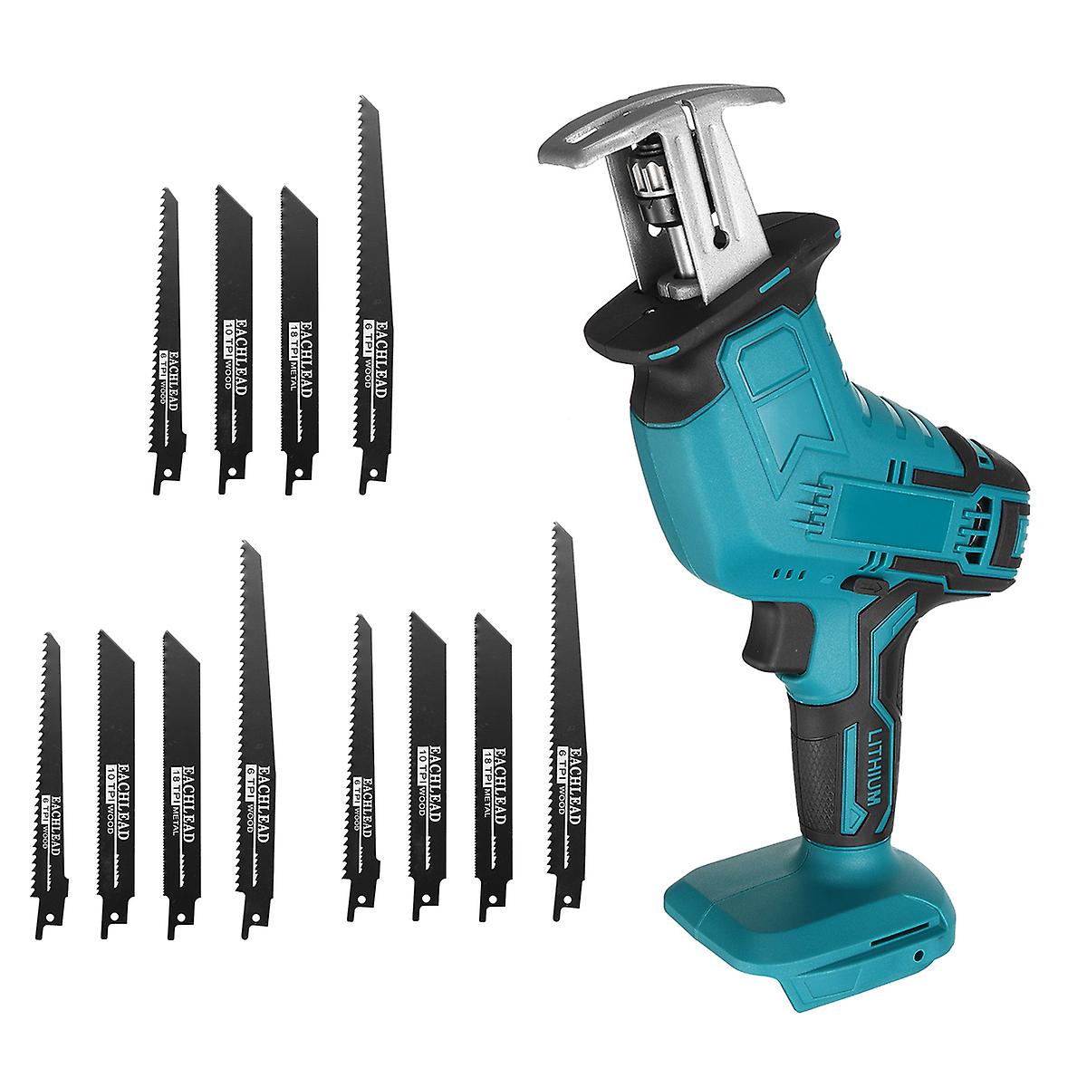 18V Cordless Electric Reciprocating Saw Variable Speed Metal Wood Cutting Tool Saber Saw W/ 12x Blades For Makita 18v Battery