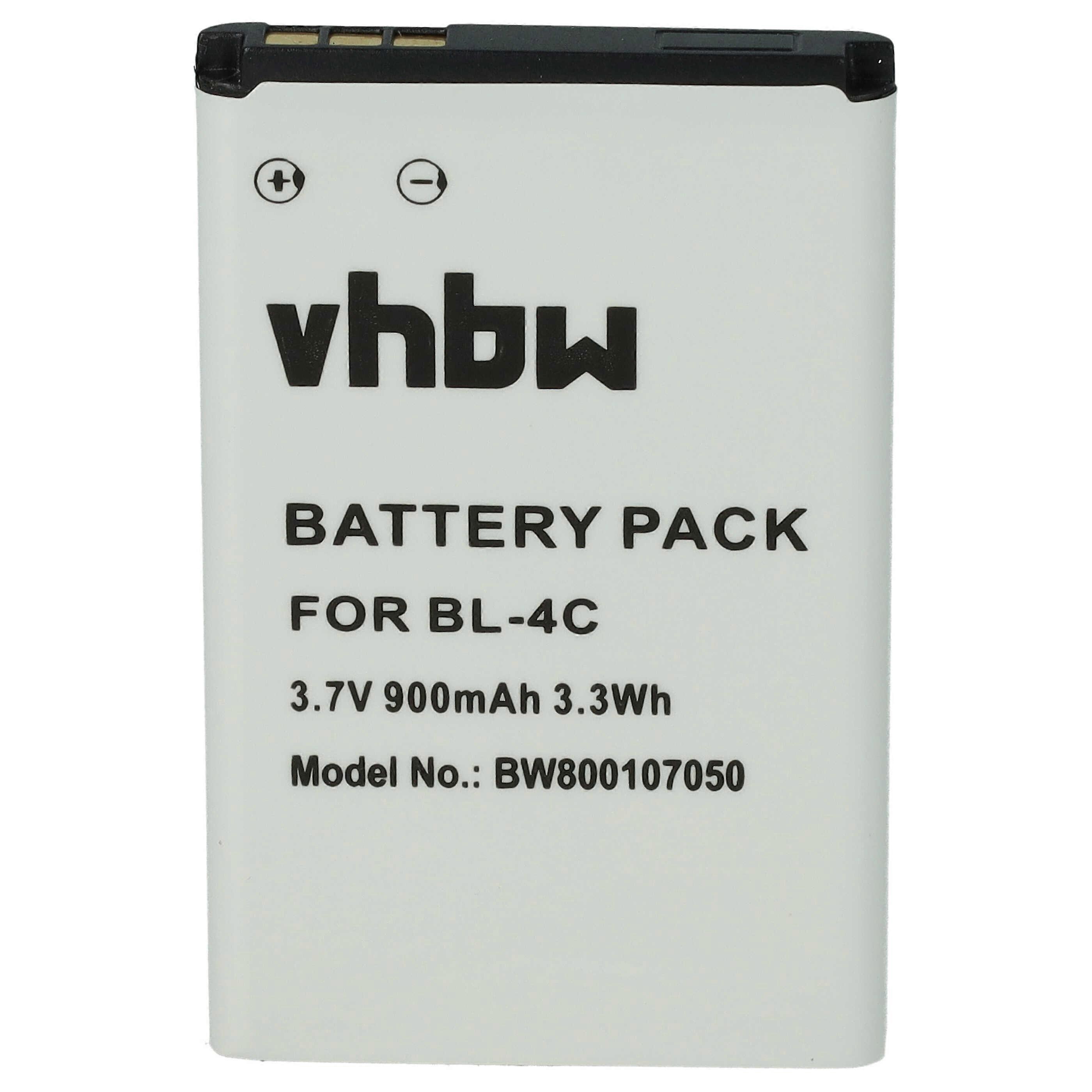 Batterie de remplacement vhbw pour Doro DBC-800, DBC-800A, DBC-800D, DBC-800B, DBAB-800A, DFB-0350, RCB01P03 pour téléphone portable Smartphone (900mAh, 3.7V, Li-ion)