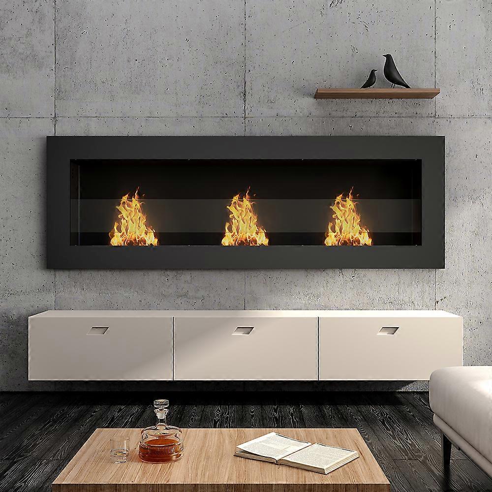 120Cm Wall Mounted Recessed Bio Ethanol Fireplace