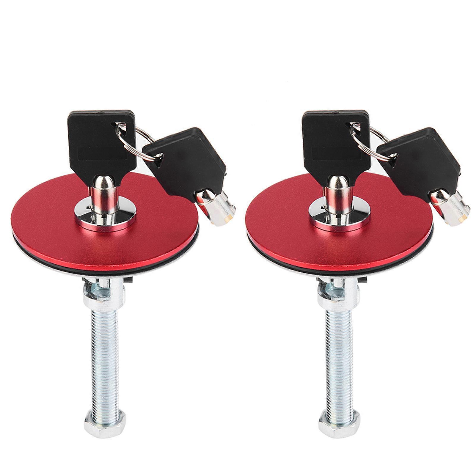 Car Universal Engine Hood Cover Lock Key Pin Kit Safety Latch Pin Red NO.62453