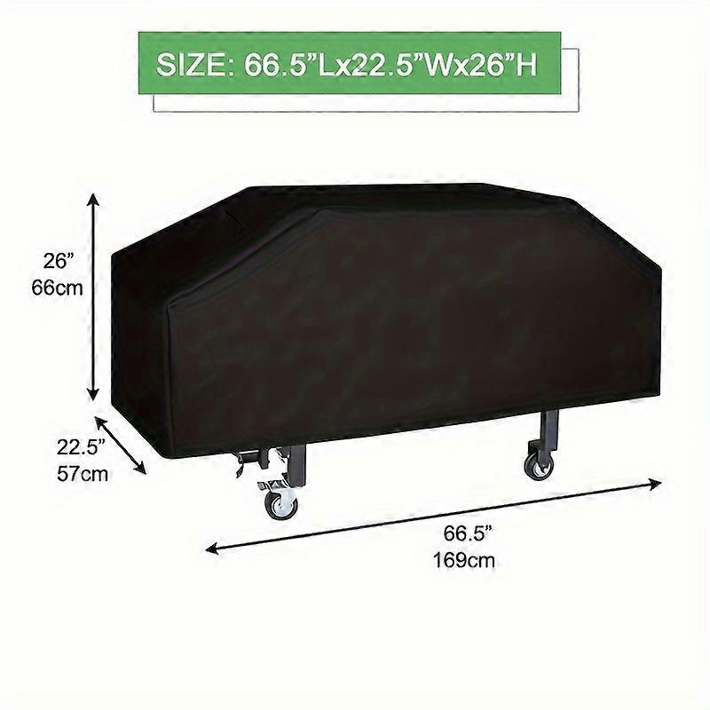 ヘビーデューティ36インチフラットトップガスグリルカバー-防水、シルバーコーティングでUV保護、ブラック、66.5 "X22.5" X26