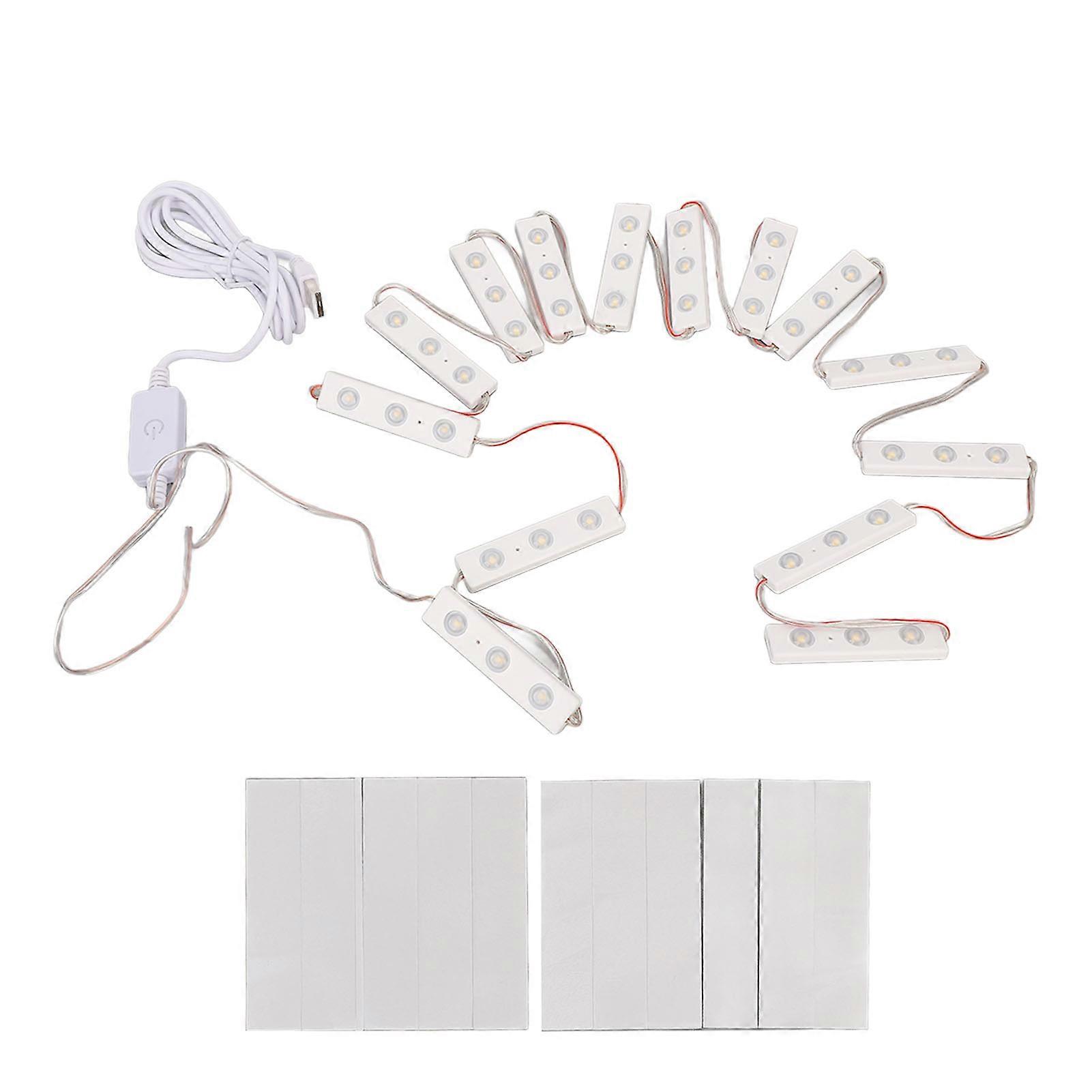 Led Vanity Mirror Light Touchable White Light Usb Dimmable Vanity Makeup Light For Bathroom 14 String (42pcs Light Chips)
