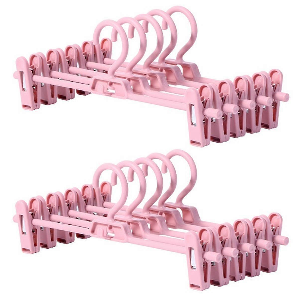 Trouser Rack with Adjustable Plastic Clip for Skirt Hook Save Space Clothes Rack Capable of Attaching Underwear