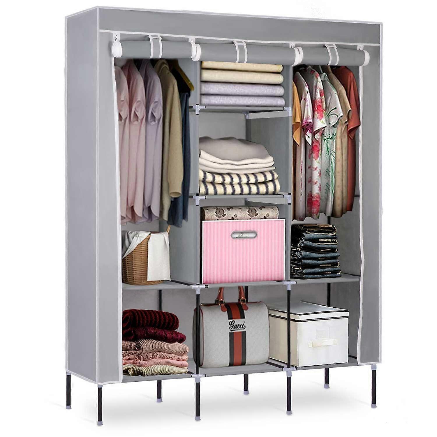 Textile wardrobe Massido - Grey
