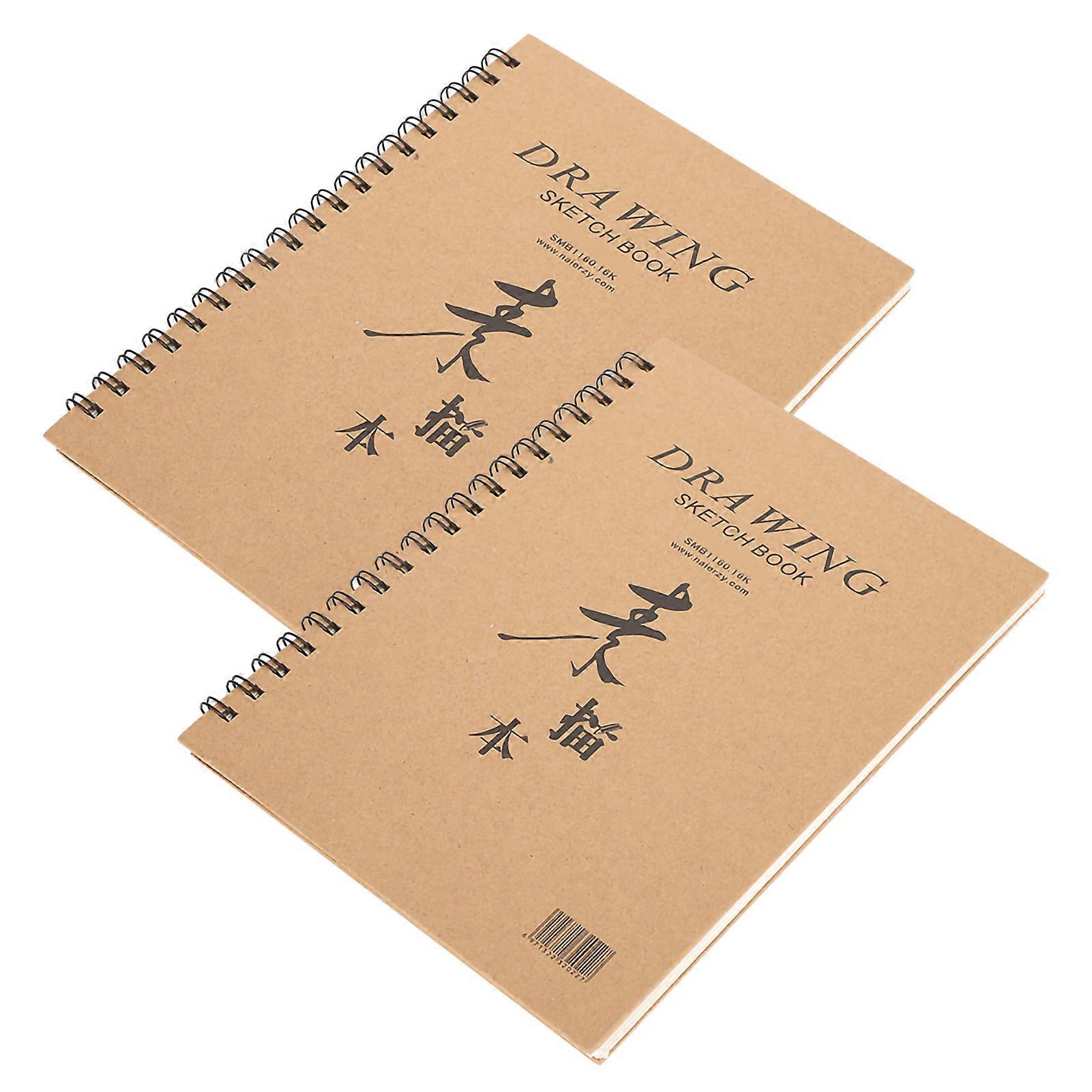 2Pcs Art Supply Blank Sketchbook Notebook DIY Capa 16k para Desenho Pintura Graffit Papelaria