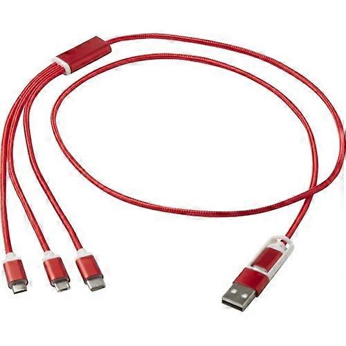 Versatile 5 in 1 Recycled Aluminium Charging Cable
