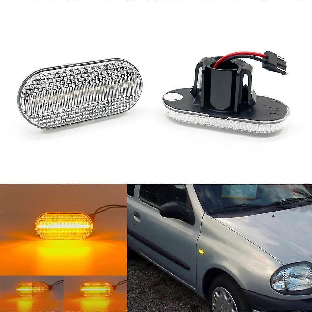 1 Pair LED side marker for or Renault Clio Espace Kangoo Megane Trafic Clear & smoked Lens LED Side Marker Turn Signal Light