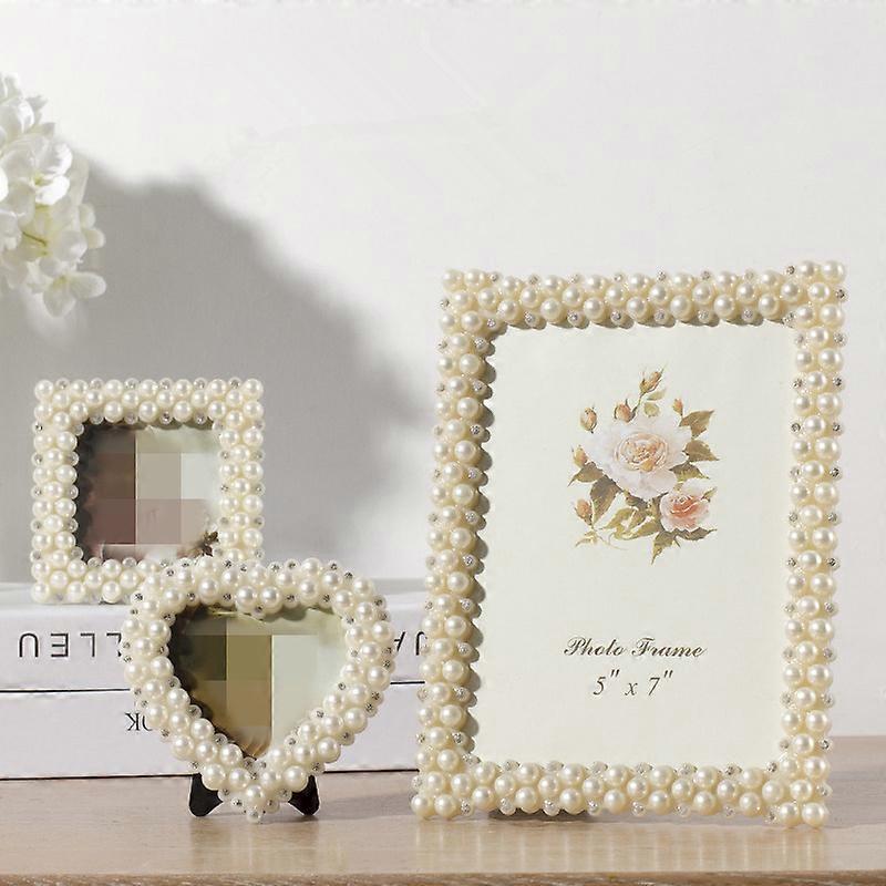 Romantic Wedding Photo Frame Pearl Decor Picture Frames Multi-Shape Frames On Ta