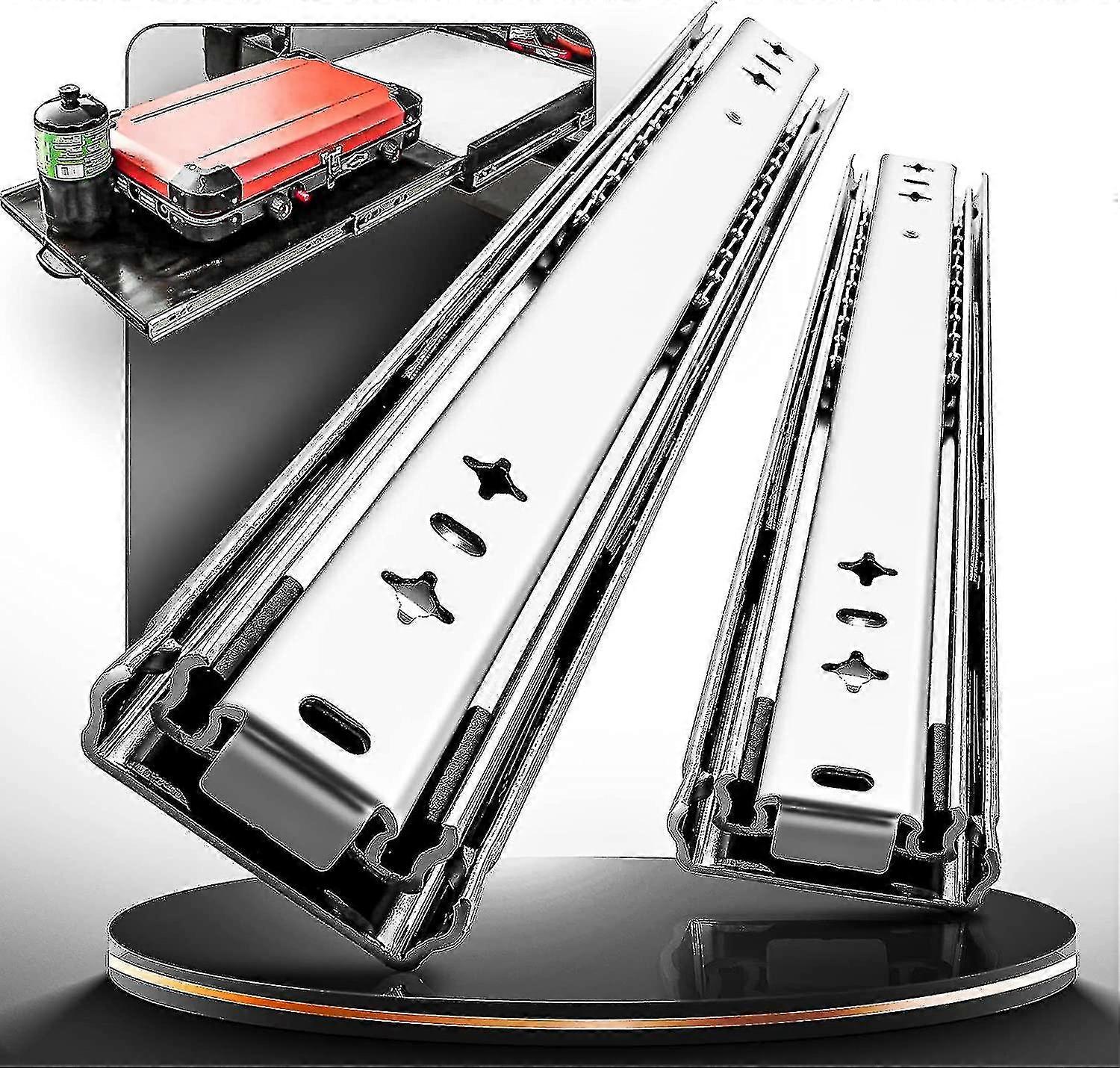 Heavy Duty Drawer Runners Long Draw Rails Full Extension Side Mount Ball Bearing Capacity 120 Kg Slides 1pair(without Lock,450mm)