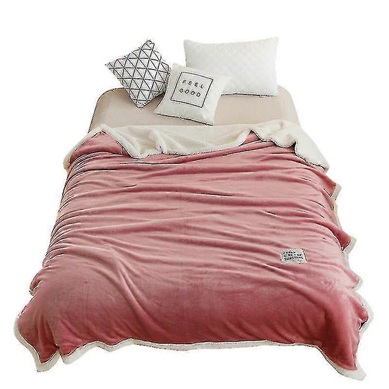 Thickened Solid Colour Lambswool Blanket Warm Blanket For Winter